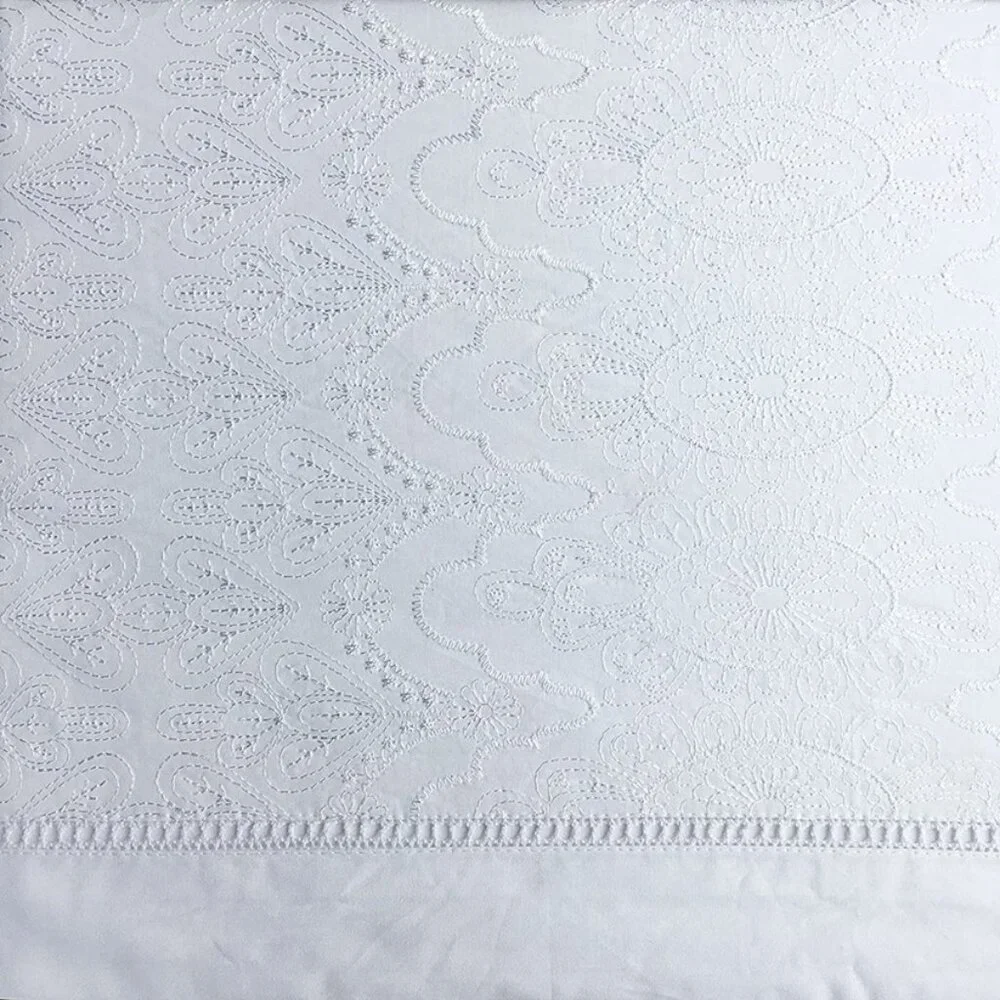 Christy of England Chantilly Embroidered King Flat Sheet